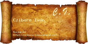 Czibere Iván névjegykártya